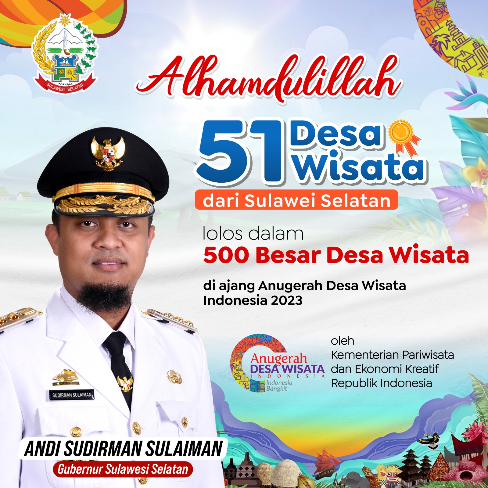 51 Desa Wisata Sulsel Masuk 500 Besar Anugerah Desa Wisata Indonesia  Kemenparekraf