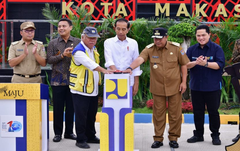 Didampingi Pj Gubernur Sulsel, Presiden Jokowi Resmikan IPAL Senilai Rp1,2 Triliun di Makassar